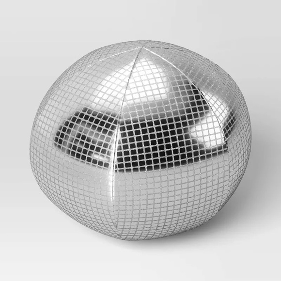 Disco Ball Throw Pillow Metallic Silver - Room Essentials™ 10"x10" NWT - Picture 3 of 4